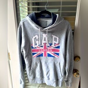 GAP London w/British Flag Grey Hoodie in Size S